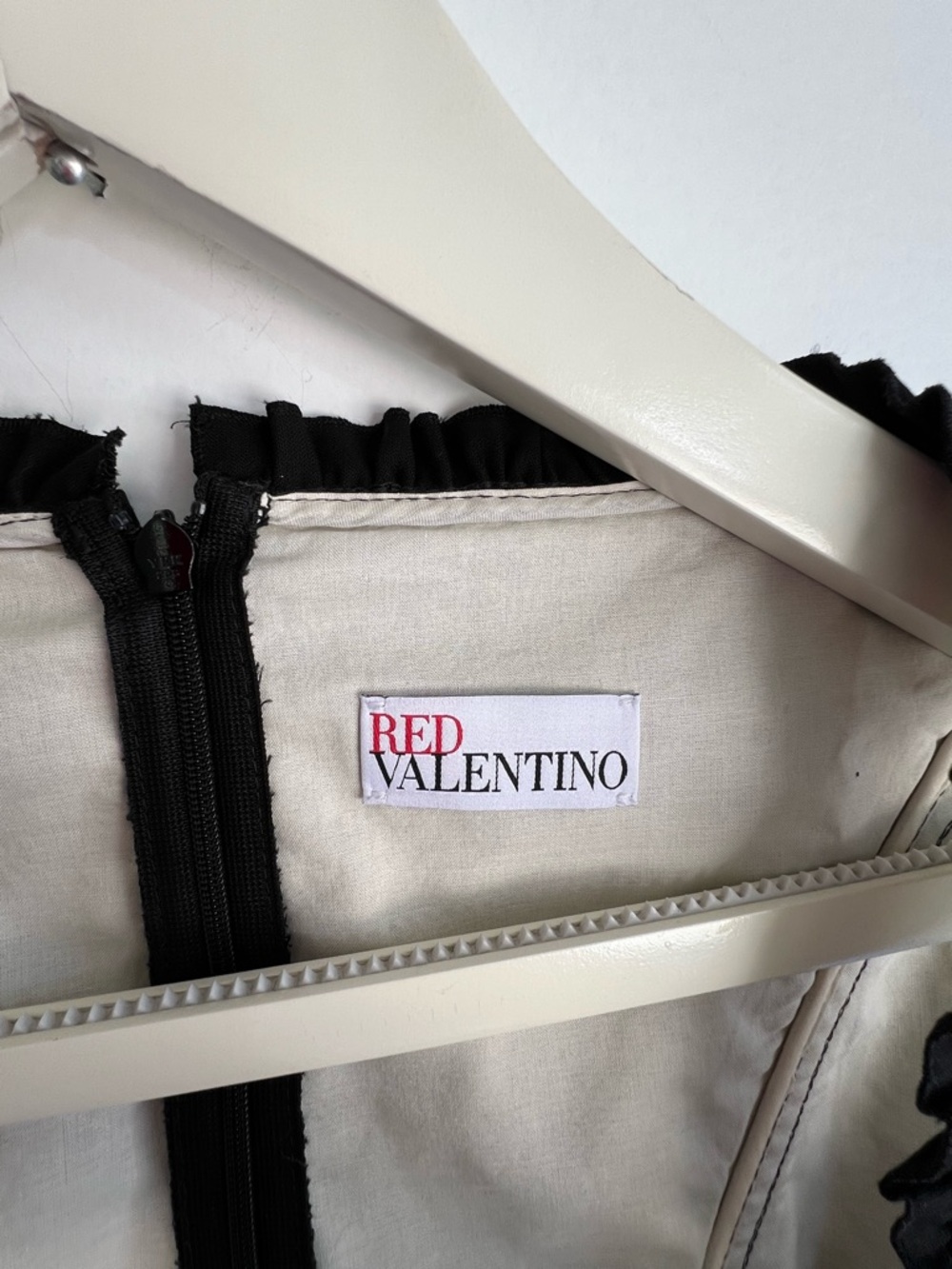 RED Valentino Black Corset Mini Dress Ruched Bust Designer Fit & Flare Pockets S - Picture 8 of 16